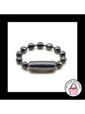 NEW 2" COACH DINKY Embossed 2.4mm Gunmetal Gray Ball Chain Bag HangTag Charm Fob
